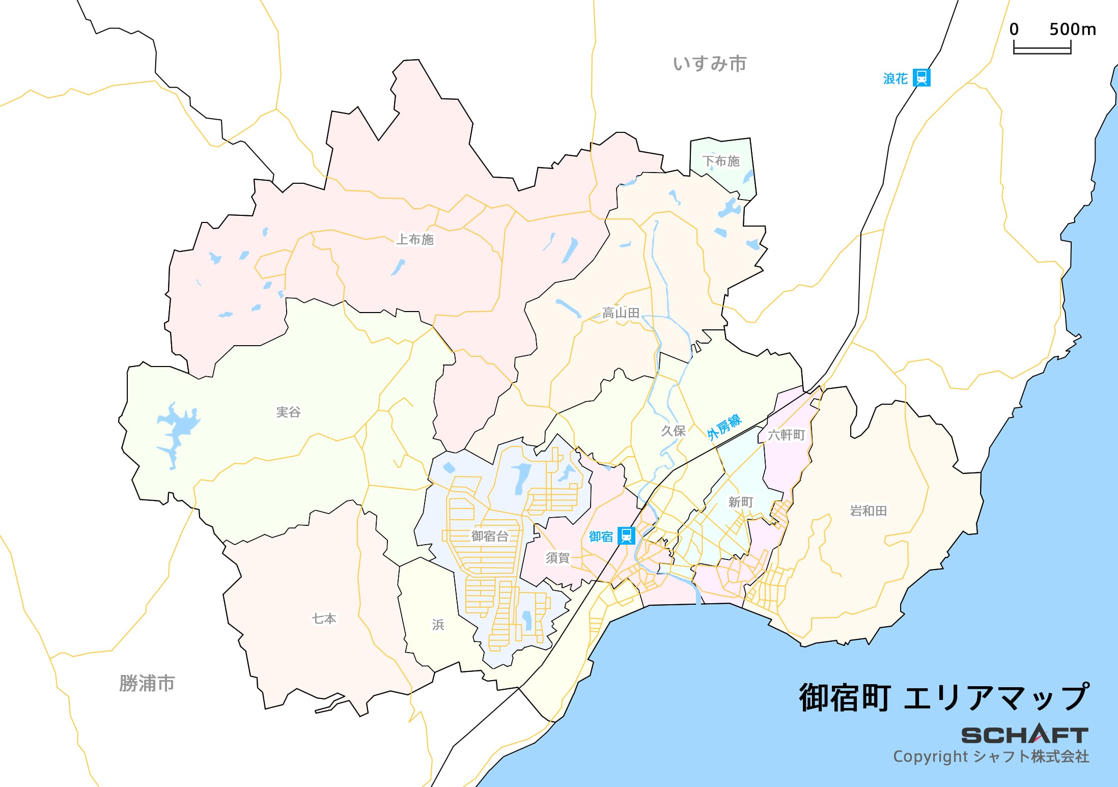 千葉県御宿町　地図