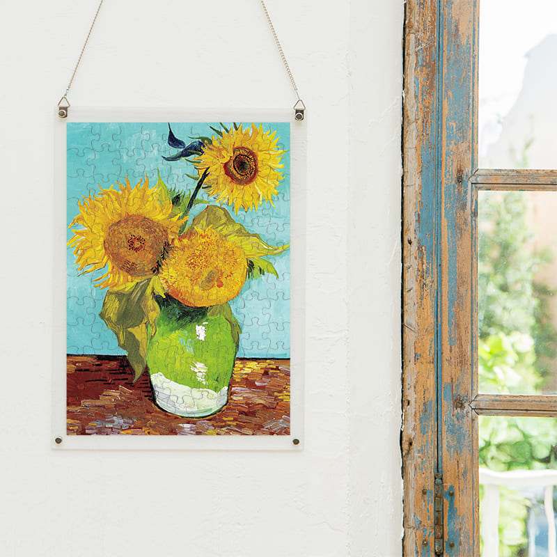 「ひまわり３本（フィンセント・ファン・ゴッホ）」パズルをインテリアとして飾る