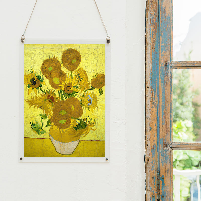 「ひまわり１５本（フィンセント・ファン・ゴッホ）」パズルをインテリアとして飾る