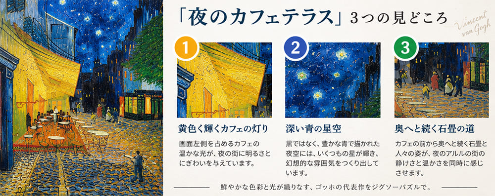 「夜のカフェテラス」の見どころ