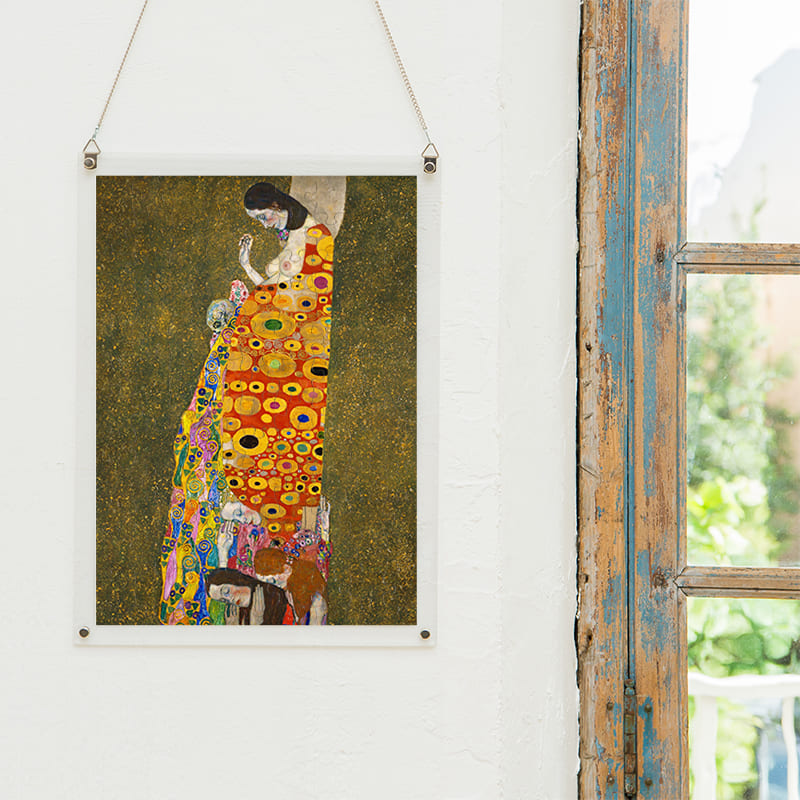 「希望２（グスタフ・クリムト）」パズルをインテリアとして飾る