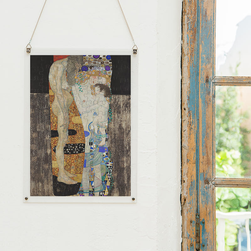 「人生の三段階（グスタフ・クリムト）」パズルをインテリアとして飾る