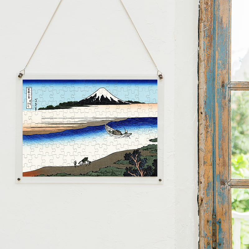 「富嶽三十六景 武州玉川（葛飾北斎）」パズルをインテリアとして飾る