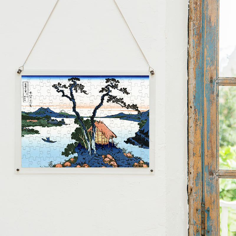 「富嶽三十六景 信州諏訪湖（葛飾北斎）」パズルをインテリアとして飾る