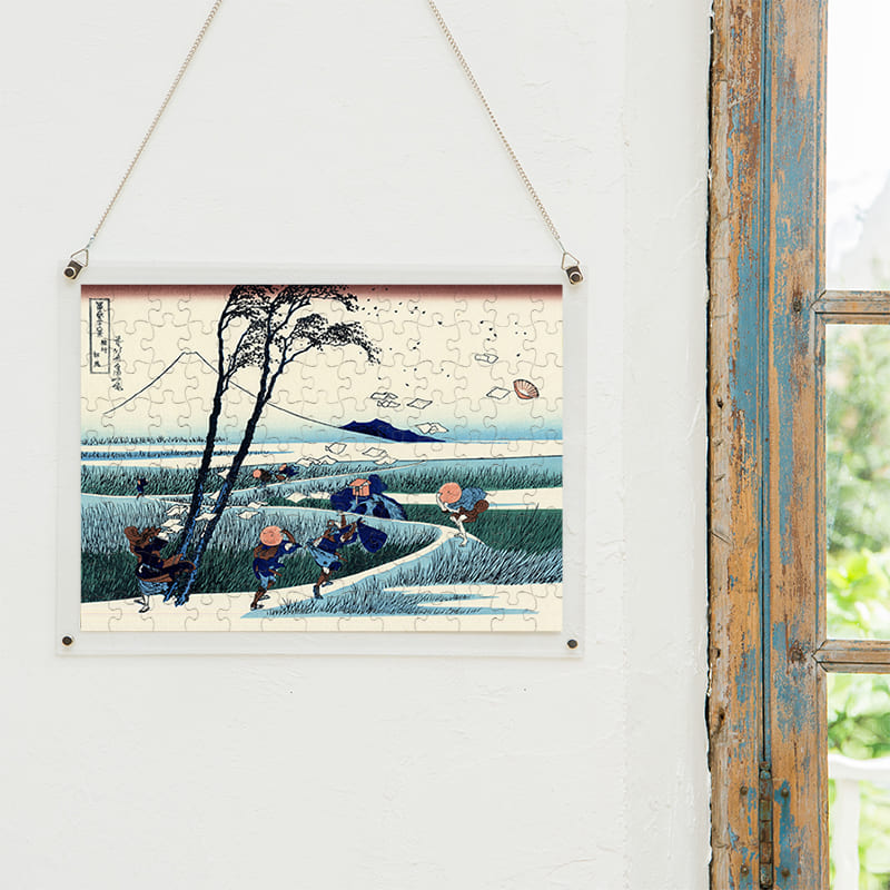 「富嶽三十六景 駿州江尻（葛飾北斎）」パズルをインテリアとして飾る