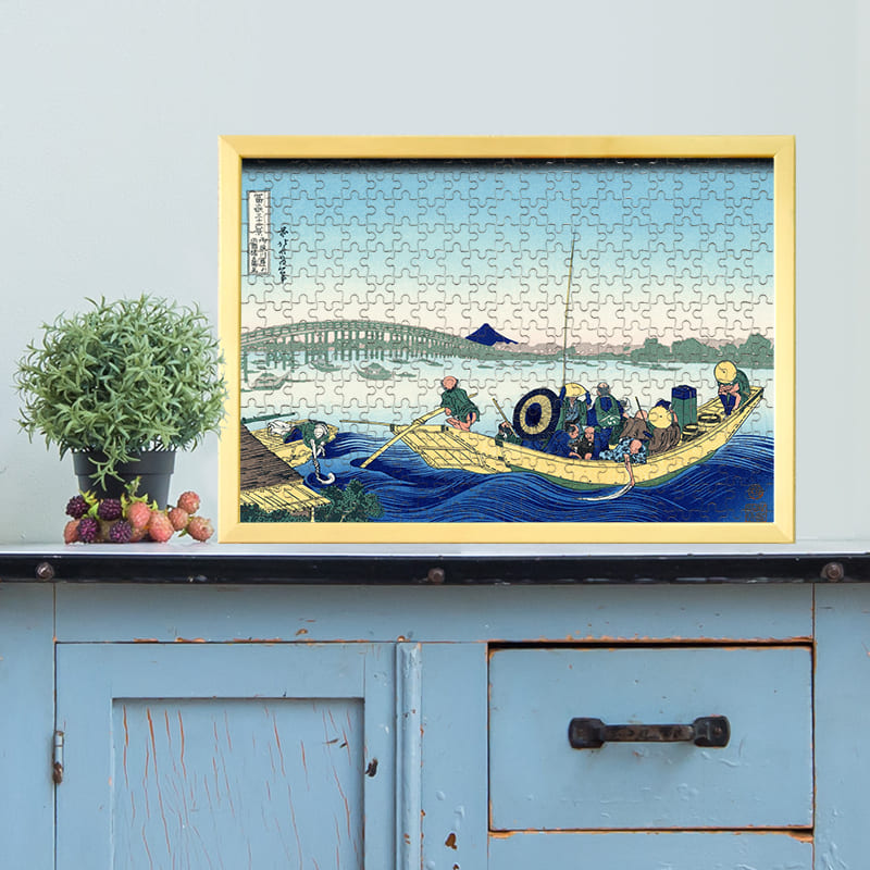 富嶽三十六景 御厩川岸より両国橋夕陽見（葛飾北斎）