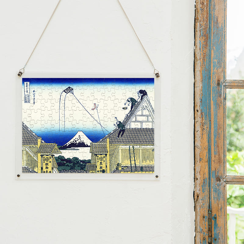 「富嶽三十六景 江都駿河町三井見世略圖（葛飾北斎）」パズルをインテリアとして飾る