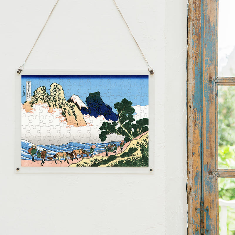 「富嶽三十六景 身延川裏不二（葛飾北斎）」パズルをインテリアとして飾る
