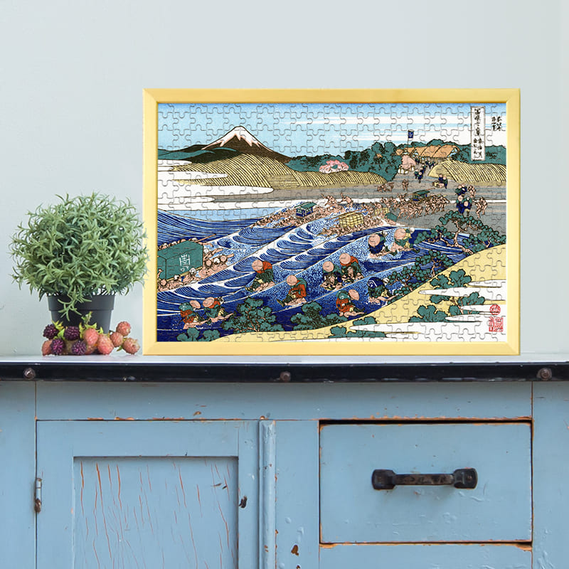 富嶽三十六景 東海道金谷ノ不二（葛飾北斎）