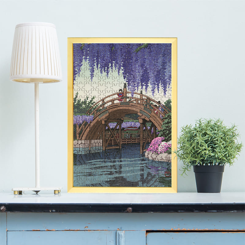 亀戸の藤（川瀬巴水）