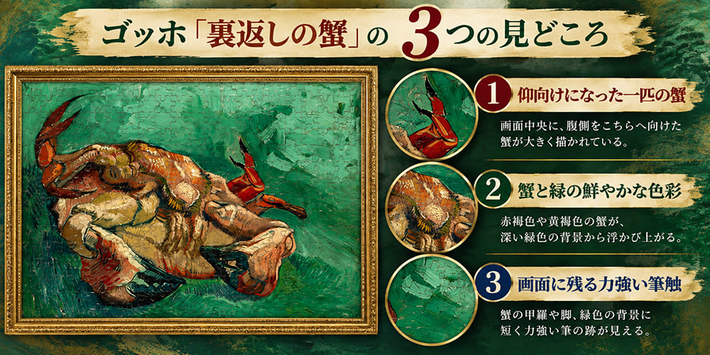 ゴッホ「裏返しの蟹」の3つの見どころ