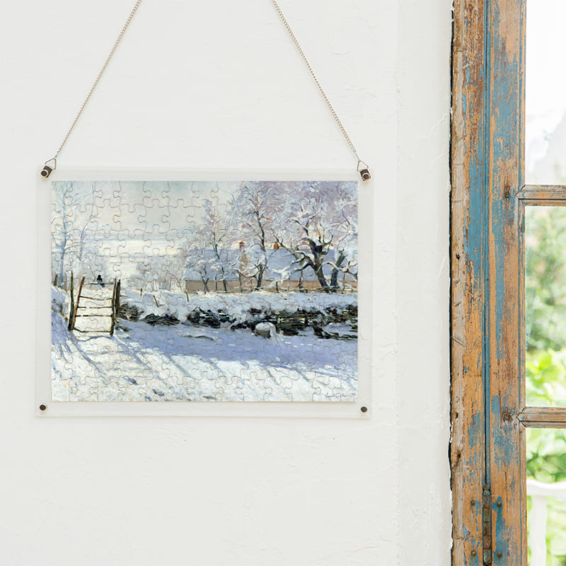 「カササギ（クロード・モネ）」パズルをインテリアとして飾る