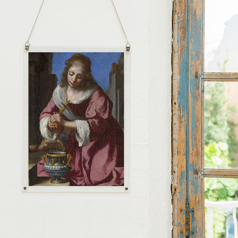 「聖プラクセディス（ヨハネス・フェルメール）」パズルをインテリアとして飾る