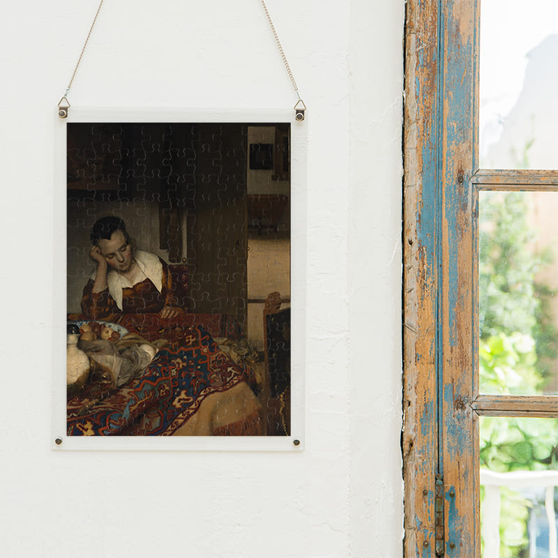 「眠る女（ヨハネス・フェルメール）」パズルをインテリアとして飾る