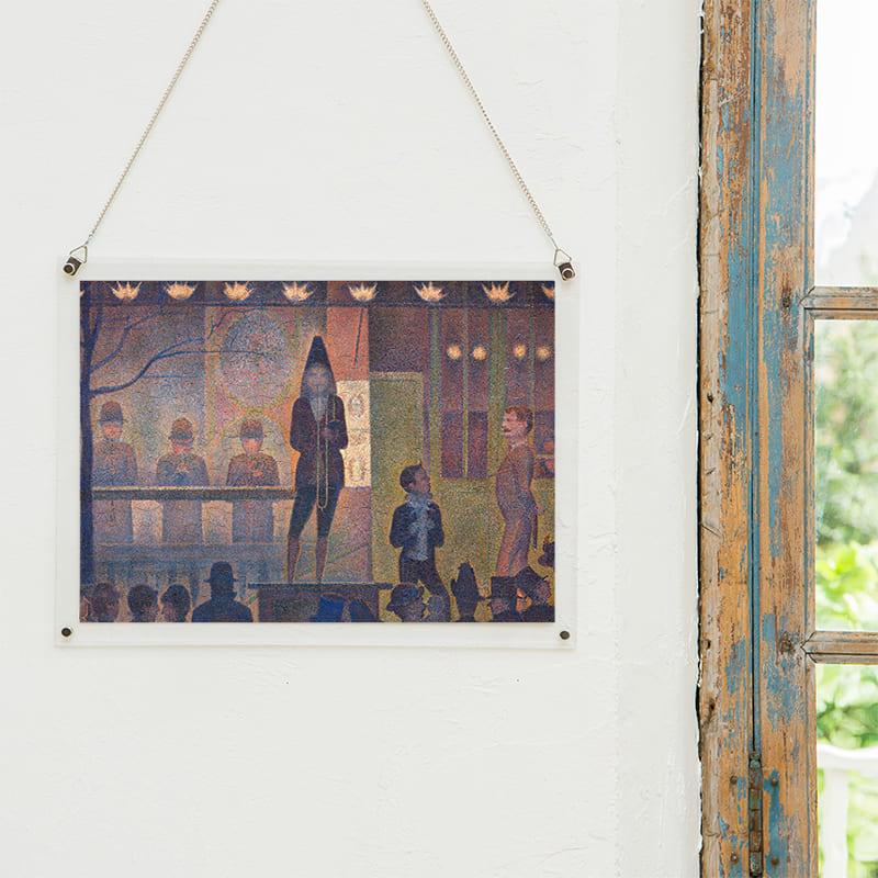 「サーカスの客寄せ（ジョルジュ・スーラ）」パズルをインテリアとして飾る