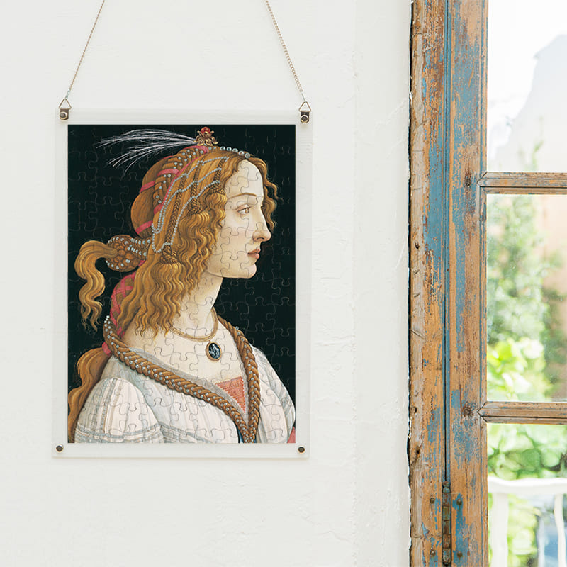 「若い女性の肖像 （シモネッタ・ヴェスプッチ）（サンドロ・ボッティチェッリ）」パズルをインテリアとして飾る