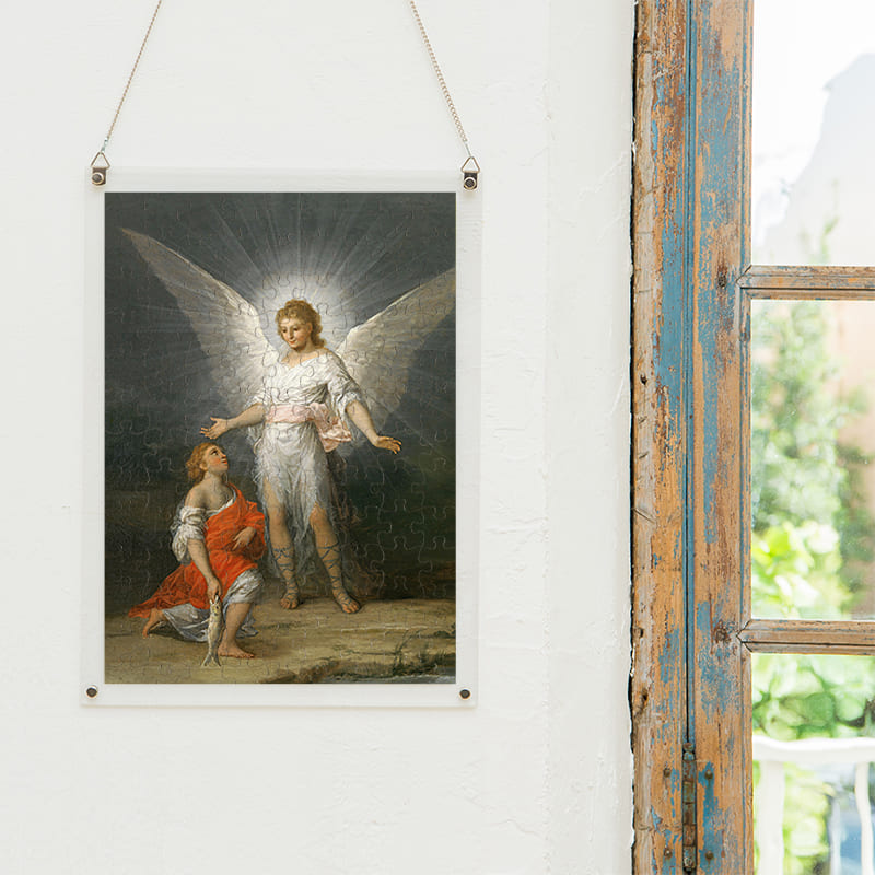 「トビアスと大天使ラファエル（フランシスコ・デ・ゴヤ）」パズルをインテリアとして飾る