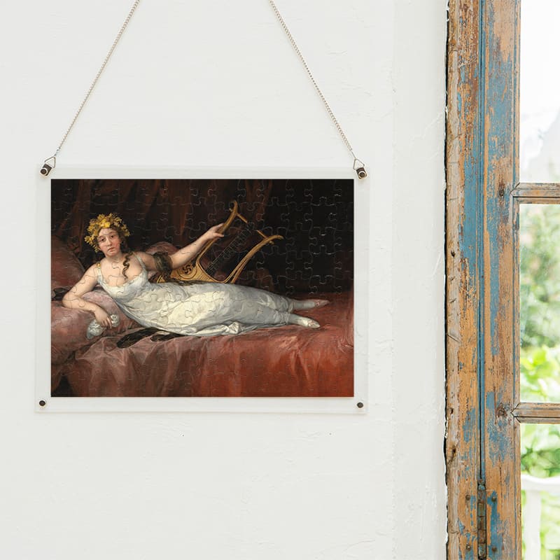 「サンタ・クルス侯爵夫人（フランシスコ・デ・ゴヤ）」パズルをインテリアとして飾る