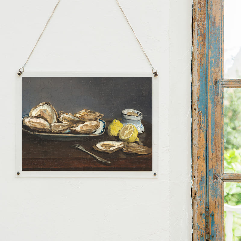 「牡蠣（エドゥアール・マネ）」パズルをインテリアとして飾る