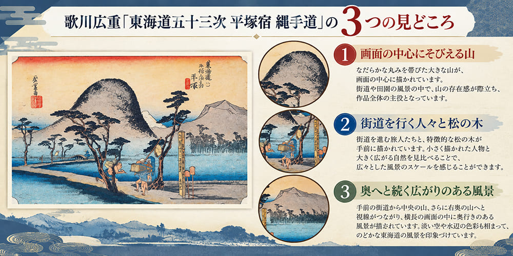 歌川広重「東海道五十三次 平塚宿 縄手道」の3つの見どころ