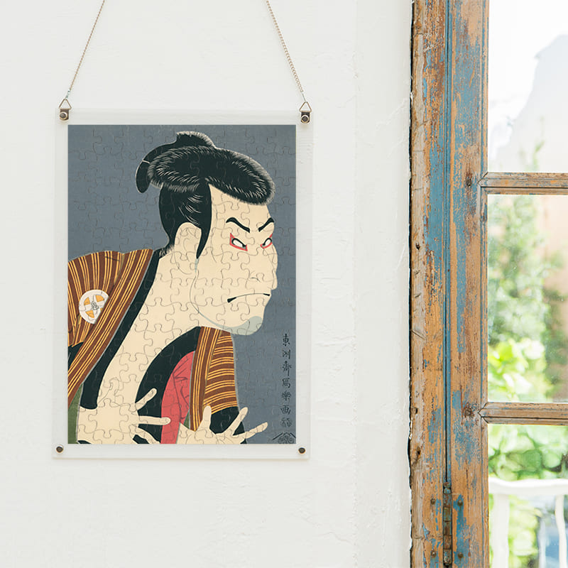 「二世大谷鬼次の奴江戸兵衛（東洲斎写楽）」パズルをインテリアとして飾る