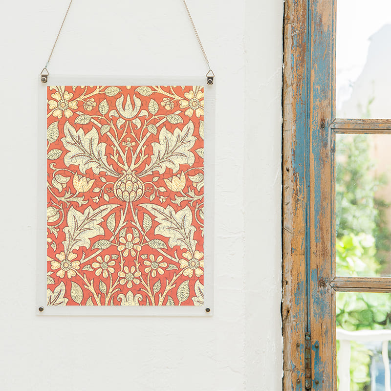 「3重ネット（ウィリアム・モリス）」パズルをインテリアとして飾る