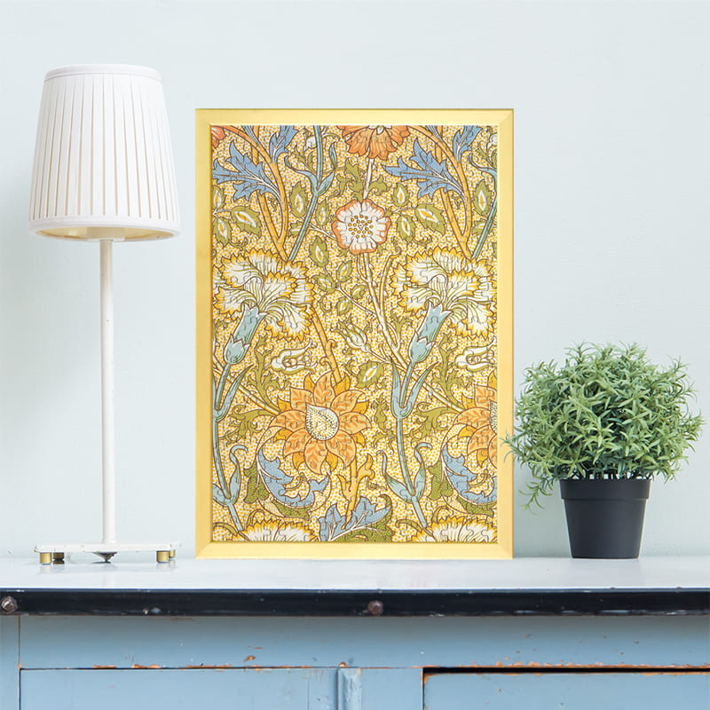 なでしことバラ１（ウィリアム・モリス）