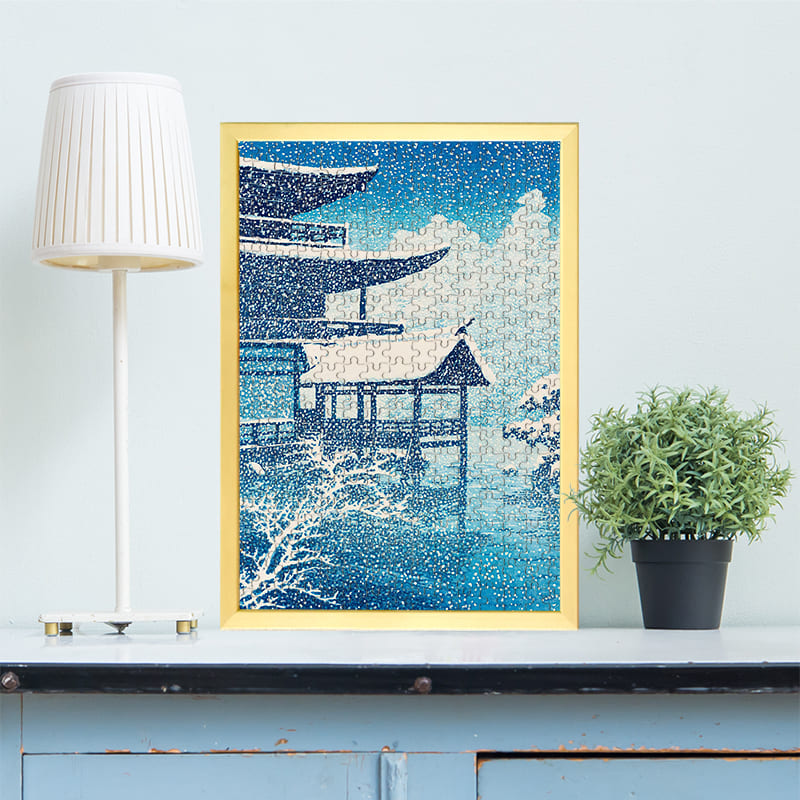 日本風景選集 雪の金閣寺（川瀬巴水）