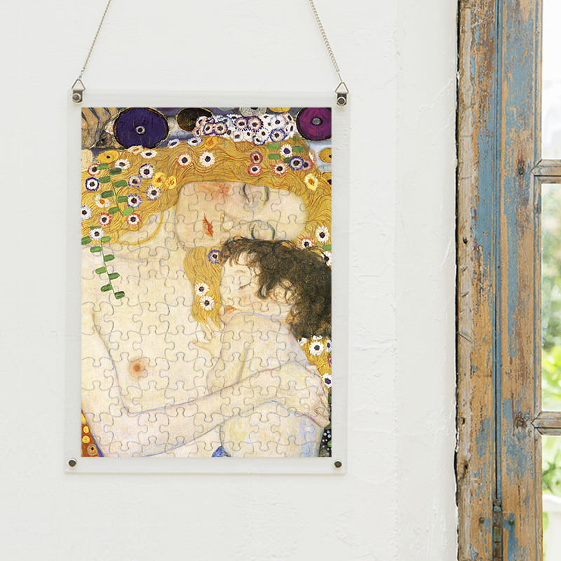 「母と子（グスタフ・クリムト）」パズルをインテリアとして飾る