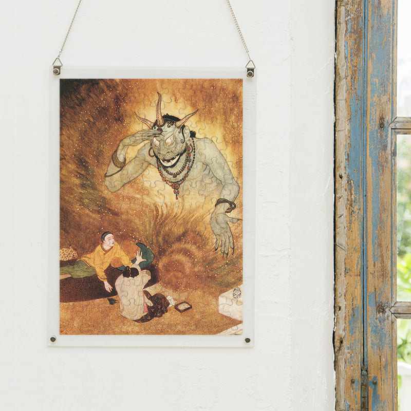 「アラジンとランプの精（エドマンド・デュラック）（エドマンド・デュラック）」パズルをインテリアとして飾る