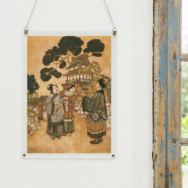 「さよなきどりの鳴き声をマネする宮廷の人々（エドマンド・デュラック）（エドマンド・デュラック）」パズルをインテリアとして飾る