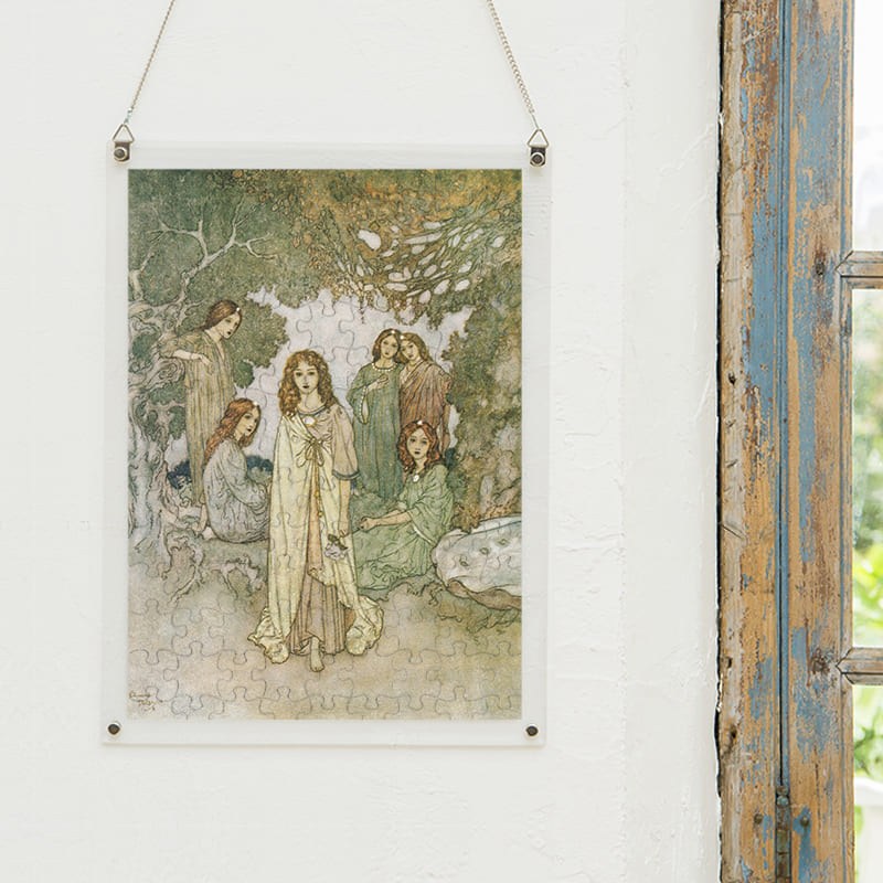 「パラダイスの妖精たち（エドマンド・デュラック）（エドマンド・デュラック）」パズルをインテリアとして飾る