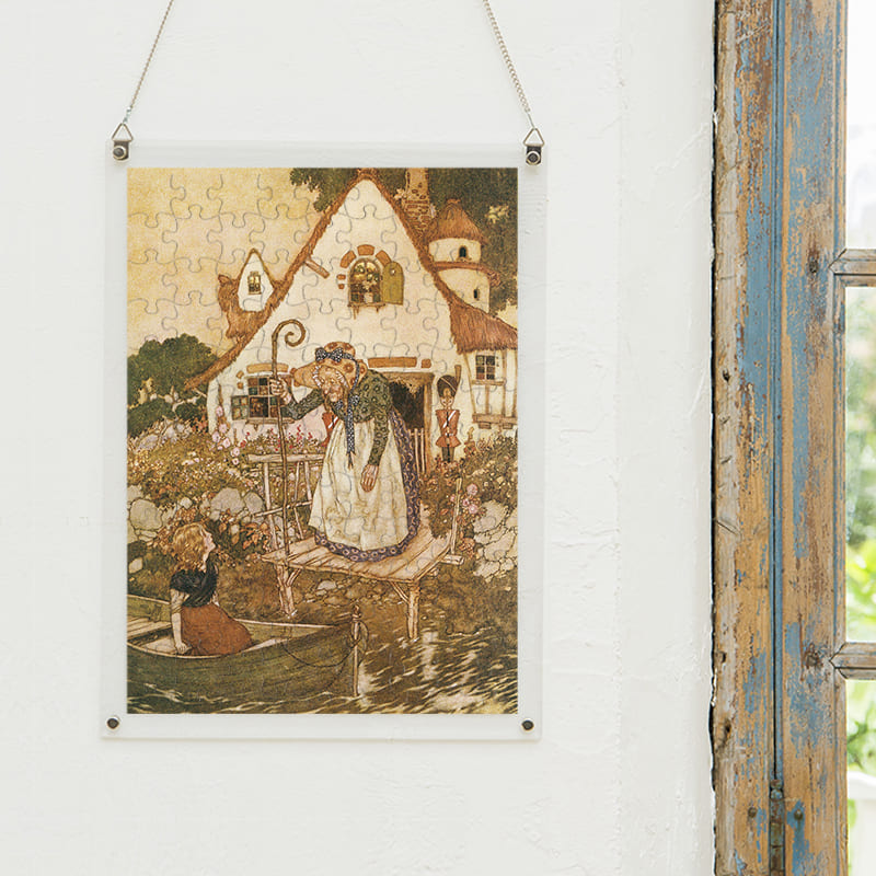 「魔法使いのおばあさんに出会うゲルダ（エドマンド・デュラック）（エドマンド・デュラック）」パズルをインテリアとして飾る