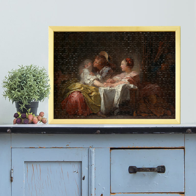 「盗まれた接吻(負けた罰に)（ジャン・オノレ・フラゴナール）」がジグソーパズルに