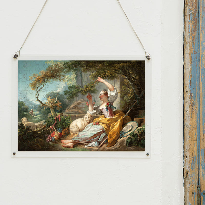 「羊飼いの少女（ジャン・オノレ・フラゴナール）」パズルをインテリアとして飾る