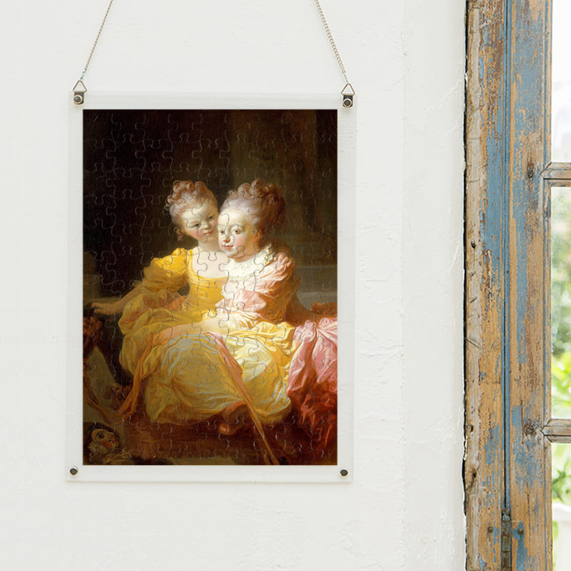 「二人の姉妹（ジャン・オノレ・フラゴナール）」パズルをインテリアとして飾る