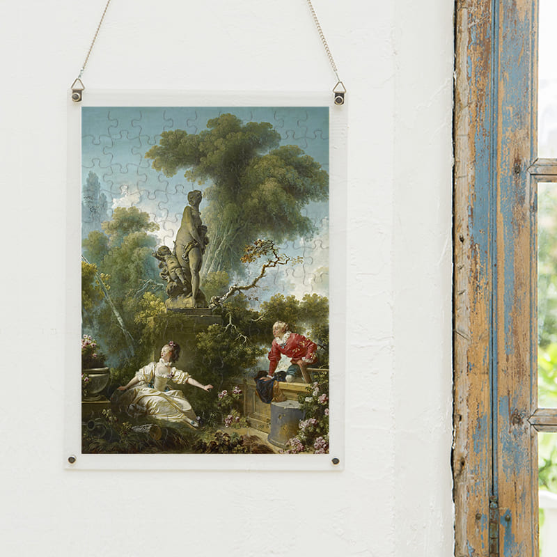 「恋の成り行き-逢い引き（ジャン・オノレ・フラゴナール）」パズルをインテリアとして飾る