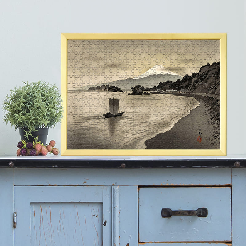 西伊豆の帆掛け舟（小原古邨）