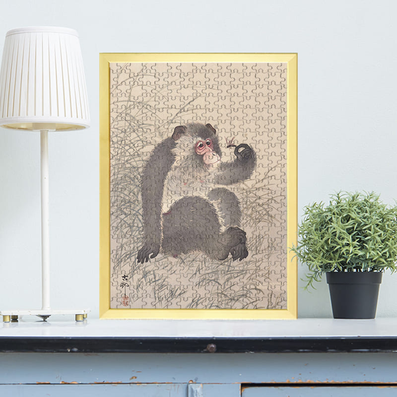 「猿と虫（小原古邨）」がジグソーパズルに