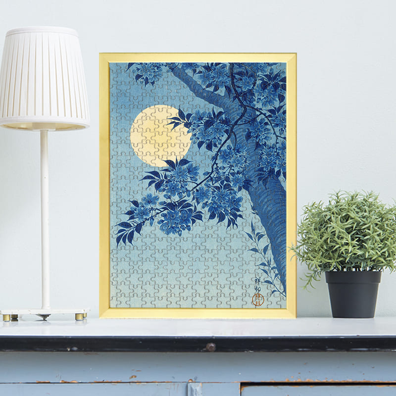 「月に花（小原古邨）」がジグソーパズルに