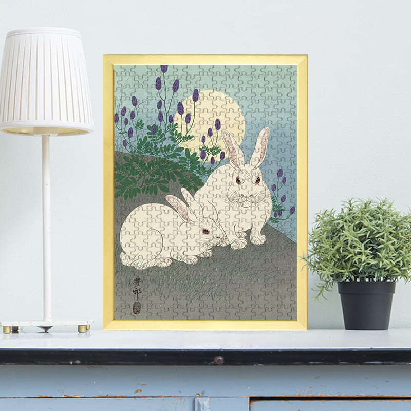 「月に兎（小原古邨）」がジグソーパズルに