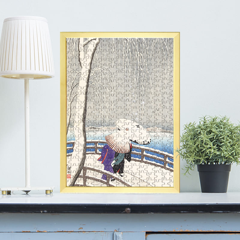 「雪の柳橋（小原古邨）」がジグソーパズルに