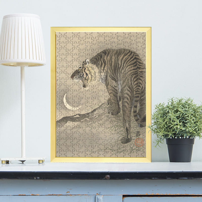 咆哮の虎（小原古邨）