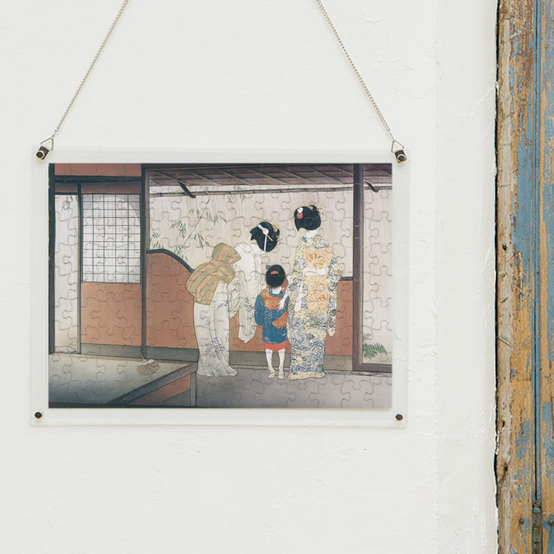 「宵宮の雨（北野恒富）」パズルをインテリアとして飾る