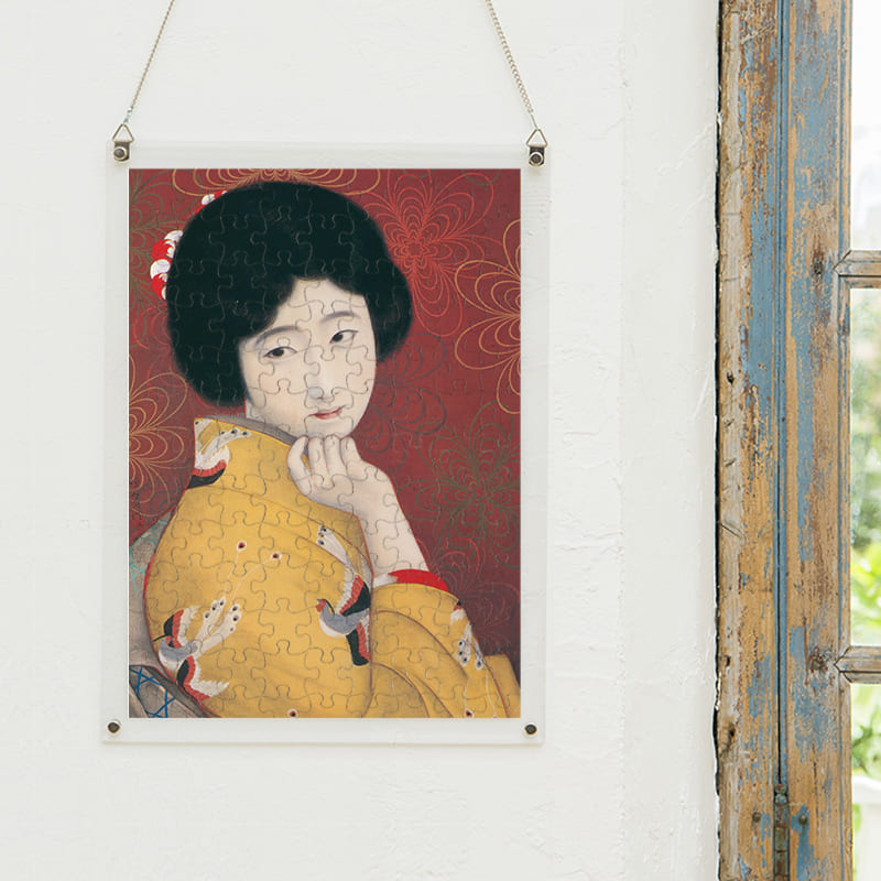 「足利本銘仙（北野恒富）」パズルをインテリアとして飾る