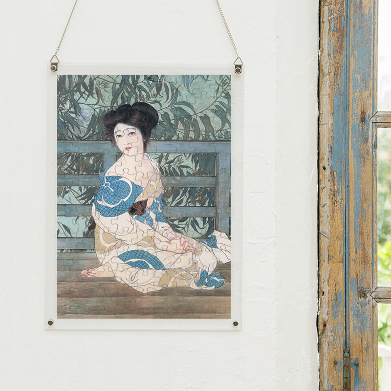 「浴後（北野恒富）」パズルをインテリアとして飾る