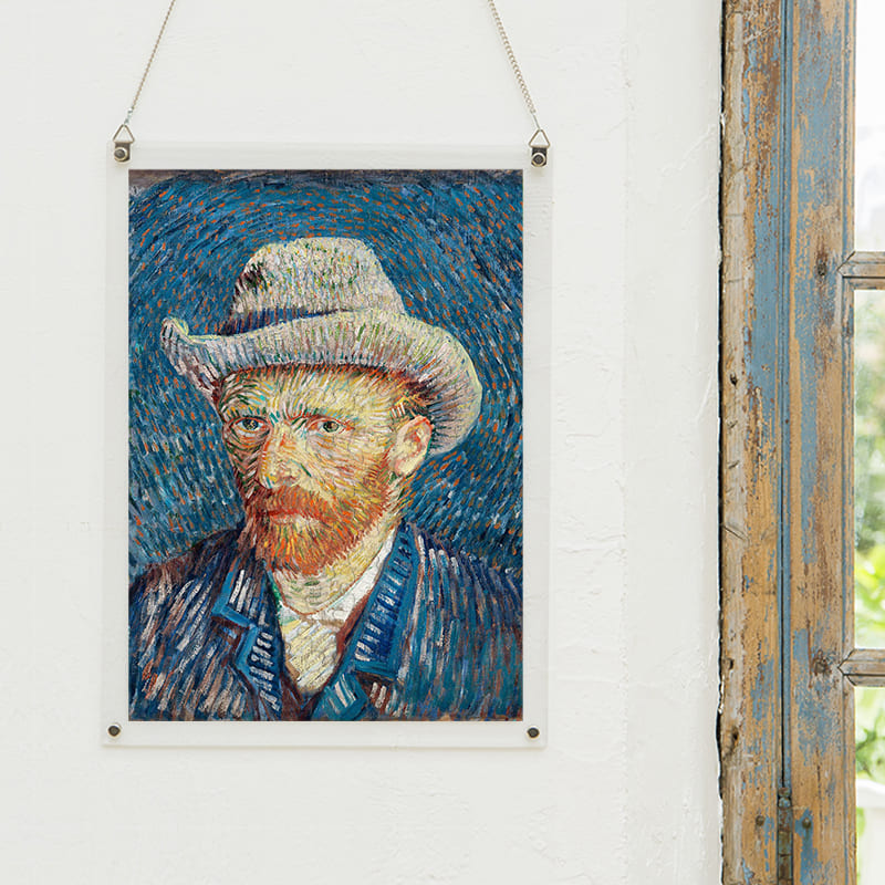 「自画像-灰色のフェルト帽をかぶったもの（フィンセント・ファン・ゴッホ）」パズルをインテリアとして飾る
