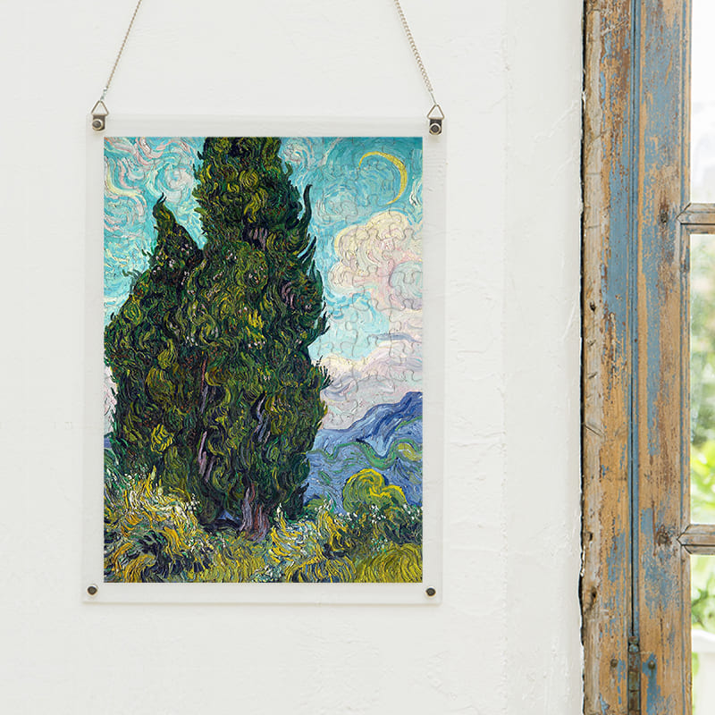 「糸杉（フィンセント・ファン・ゴッホ）」パズルをインテリアとして飾る