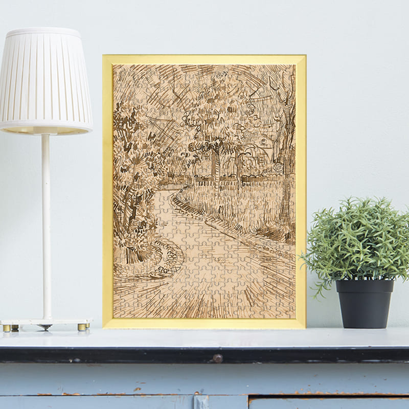 アルルの公園、黄色い家の角（フィンセント・ファン・ゴッホ）