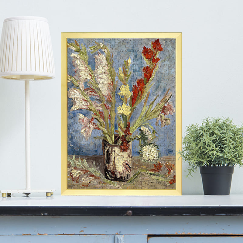 グラジオラスとエゾキクを生けた花瓶（フィンセント・ファン・ゴッホ）